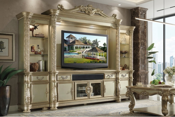 Mueble de salón con pared de TV, pared de televisión, conjunto de salón, muebles de salón, muebles de salón clásicos, armario, estantería.