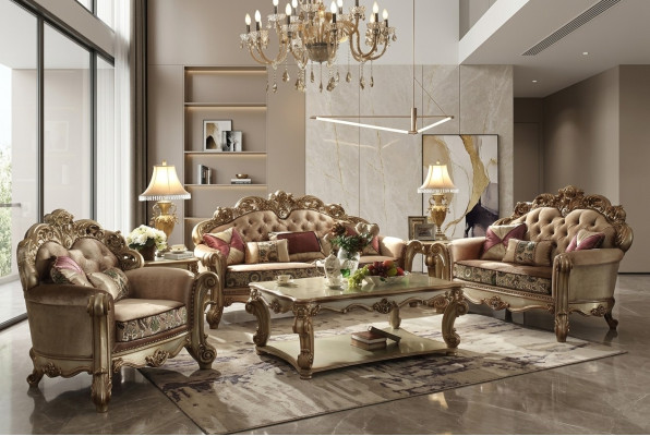 Conjunto de sofás de 3 plazas y 2 plazas. Clásico conjunto de muebles para sala de estar con sofás y cojines acolchados.