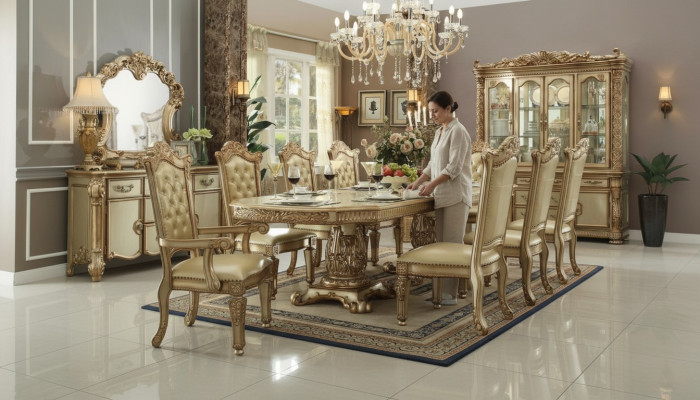 Silla Chesterfield dorada, muebles de comedor de diseñador, asiento individual de lujo.