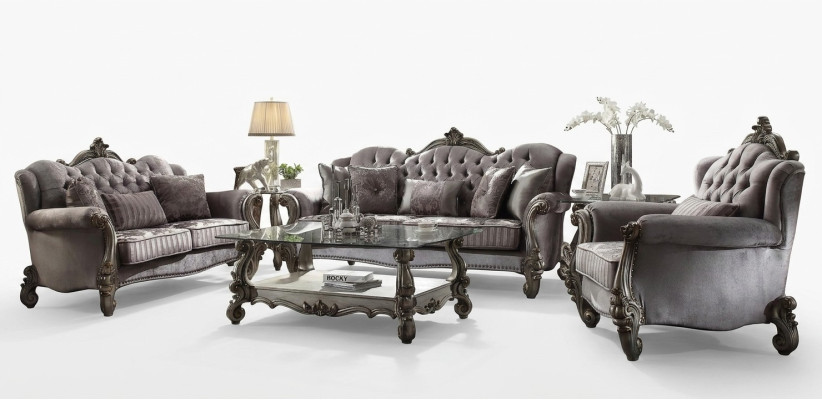 Sofá de 3 plazas y 2 plazas, almohadones clásicos de sofá de salón.