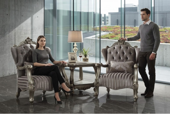 Elegante Diseñador Mesa de centro clásica Mesa auxiliar Mesa de madera Barroco