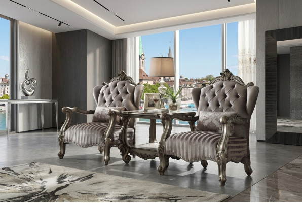 Elegante Diseñador Mesa de centro clásica Mesa auxiliar Mesa de madera Barroco