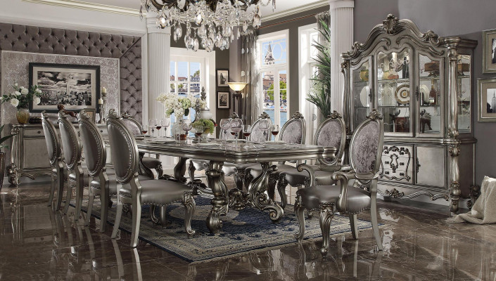 Juego de comedor Barroco Rococó Mesa 10 sillas Aparador Cómoda de 13 piezas.