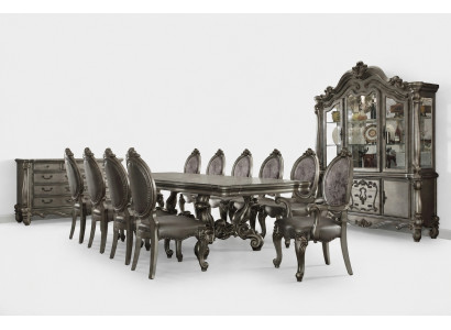 Juego de comedor Barroco Rococó Mesa 10 sillas Aparador Cómoda de 13 piezas.
