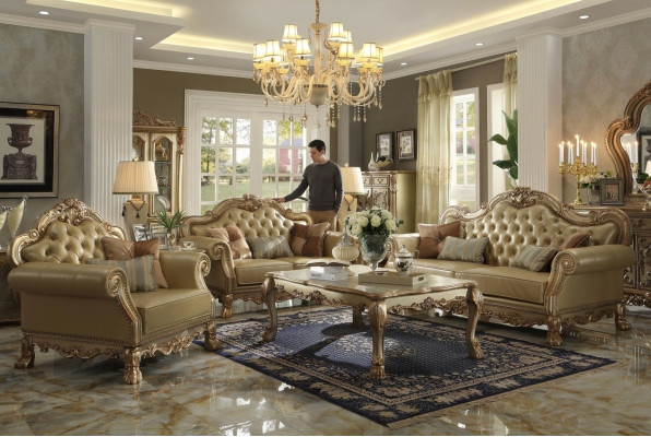 Sofá de 3 plazas + 2 plazas + 1 plaza, sofá, tapizado, conjunto de sofás Chesterfield de cuero.