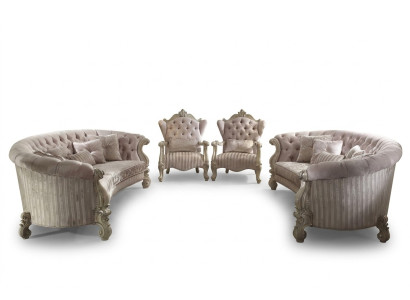Conjunto de sofás tapizados clásicos de 4+4 plazas Chesterfield.