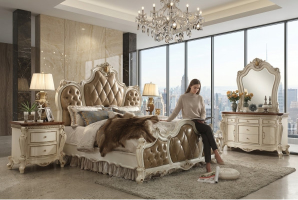Diseño de lujo de camas acolchadas para camas dobles de hotel matrimonial.
