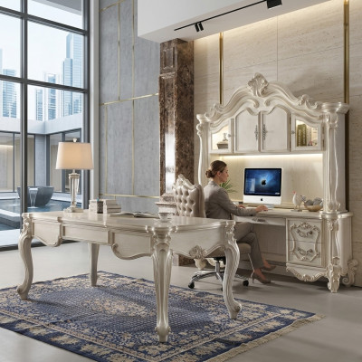 Mesa de ordenador con estantes Escritorio de oficina Estantería Secretaria de ordenador