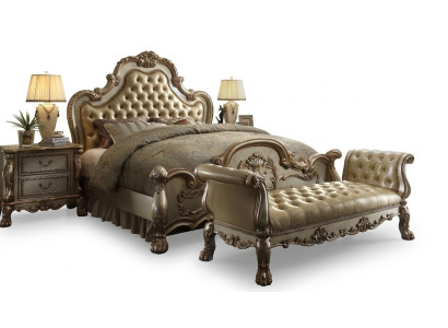 Sofá-cama reclinable sofá acostado chaise de cuero barroco rococó