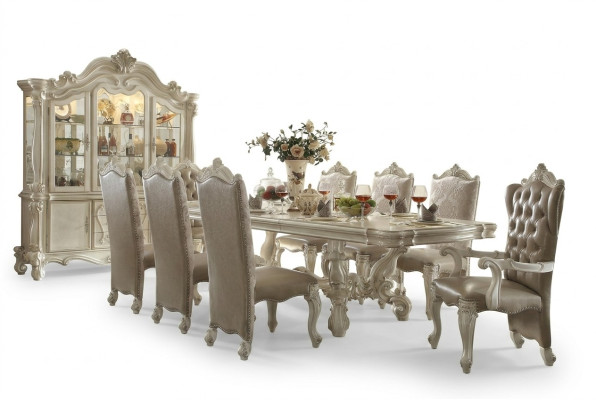 Estilo barroco comedor conjunto de comedor de lujo mesa de comedor 8 sillas aparador espejo