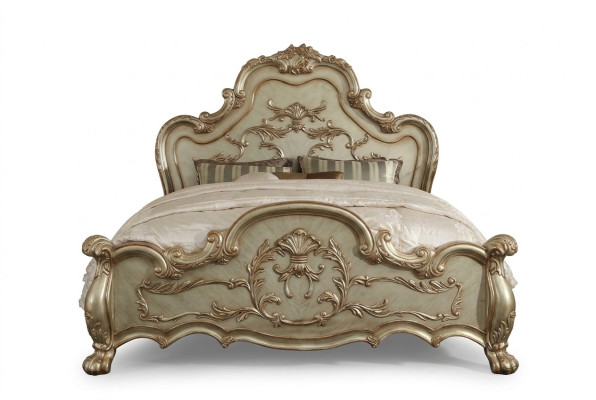 Diseño de cama Cama doble Camas Lujo Clásico Barroco Rococó Chesterfield Nuevo