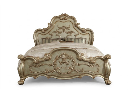 Diseño de cama Cama doble Camas Lujo Clásico Barroco Rococó Chesterfield Nuevo