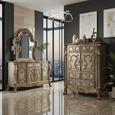 Clásico barroco antiguo cómoda cómoda de estilo sideboard de madera real nuevo