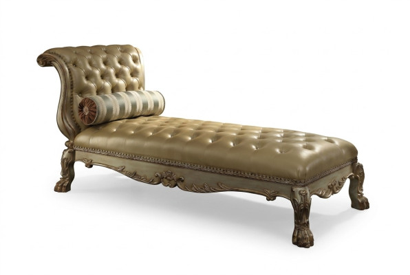 Chaise longue Chesterfield Sillón Chaise de cuero Sofá Dorados Chesterfield.