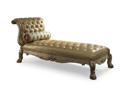 Chaise longue Chesterfield Sillón Chaise de cuero Sofá Dorados Chesterfield.
