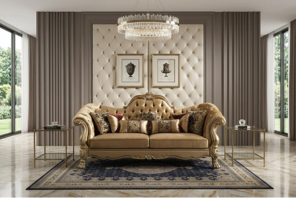Chesterfield de 3 plazas Sofás de Club Relax Lounge Sofá Textil Sofá de tapicería de tela