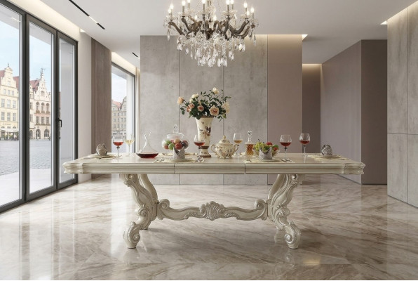 Estilo antiguo de barroco mesa de comedor mesa de madera auténtica Diseño clásico mesas