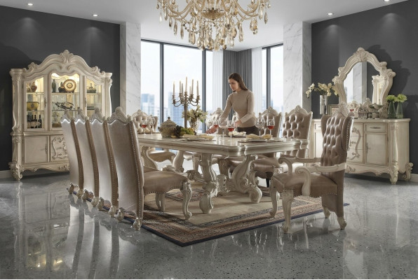 Muebles de alta calidad Mesa de comedor Mesa xxl Mesas de villas 305cm xxl Madera Barroco