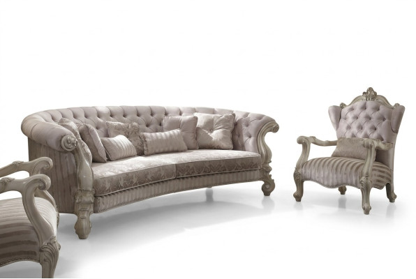 Sofá Chesterfield de 4 plazas, sofá tapizado de lujo clásico de tela, sofás barrocos.