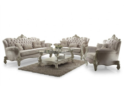 Lujo Muebles Set de Sofá Decoración Sofá Tapizado 3+2+1 Asientos + Mesa de Centro