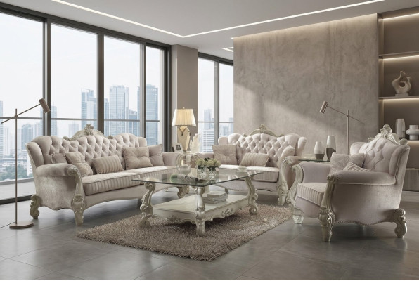 Conjunto de sofás Chesterfield 3+2 plazas, diseño de sofá acolchado.