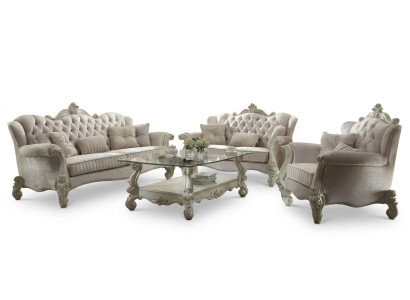 Conjunto de sofás Chesterfield 3+2 plazas, diseño de sofá acolchado.