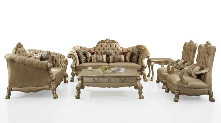 Sofá de lujo conjunto de muebles sofá tapizado 3+2+1+1 plazas con mesa de centro.