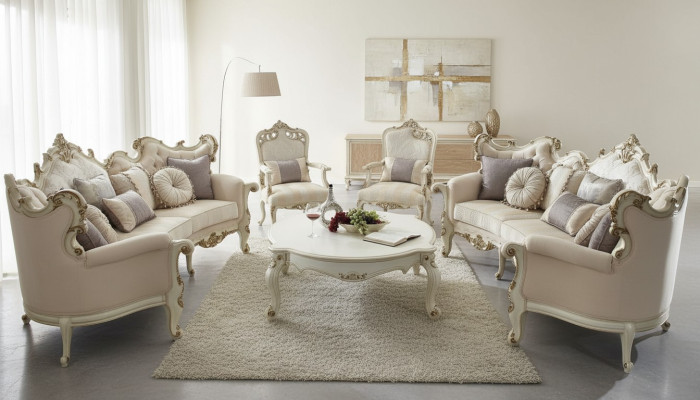 Muebles de lujo Conjunto de sofás Sofá Polster 4+4+1+1 con mesa de centro