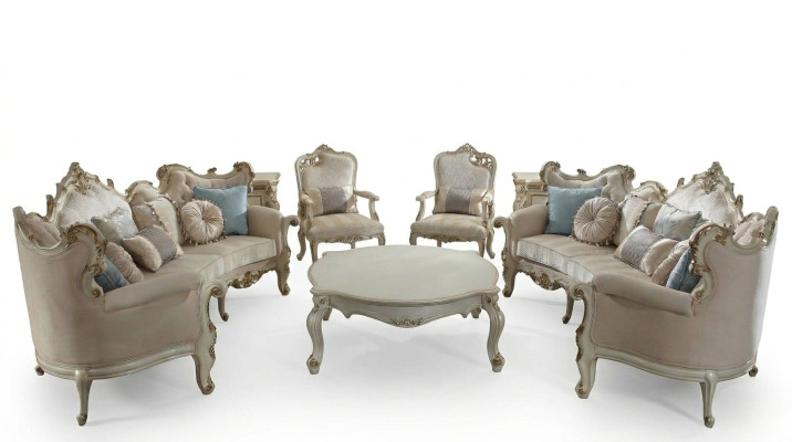 Muebles de lujo Conjunto de sofás Sofá Polster 4+4+1+1 con mesa de centro
