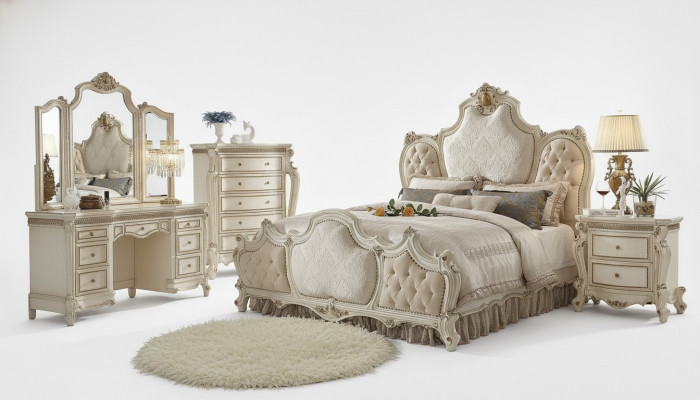 Cómoda de lujo con espejo estilo barroco rococó muebles clásicos de madera cómoda de 2 piezas