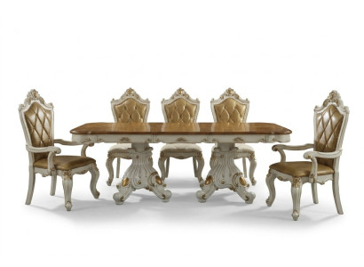Mesa de comedor de madera tallada sala de estar comedor mesa barroca rococó