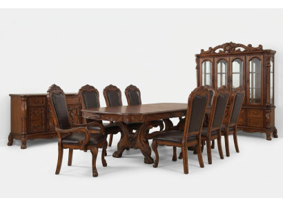 Juego de comedor Mesa 6 sillas Cómoda Aparador Vitrina