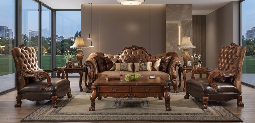 Mueble de sofá de diseño 3+1+1 mesa de café mesa auxiliar 6 piezas Salón