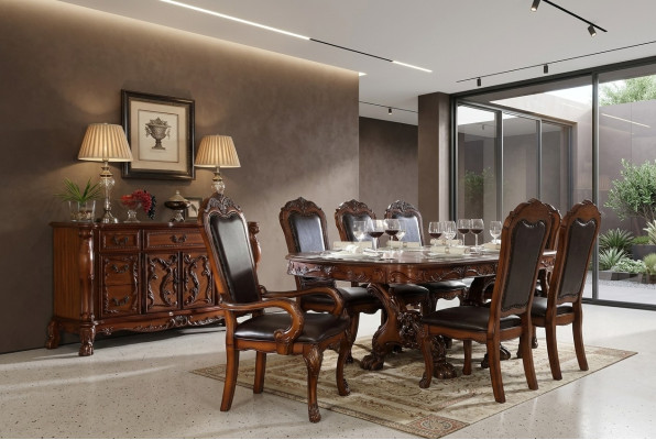 Buffet Aparador Cómoda Verdadero trabajo manual Madera Decoración Barroco Rococó Servir