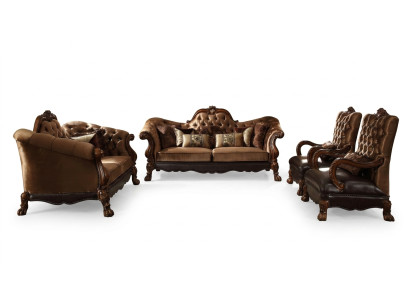 Sofá de lujo conjunto 3+1+1 plazas diseño sofá tapizado sillones sofá.