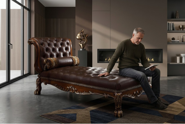 Chaiselongues Chesterfield, Liege, Ottomane, Chaise Sofa, Couch Chesterfield