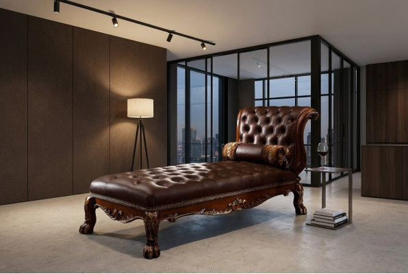 Chaiselongues Chesterfield, Liege, Ottomane, Chaise Sofa, Couch Chesterfield