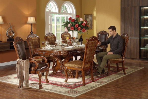 Mesa de comedor real Mesa Mesas Mesa de madera Decoración clásica Rococó Barroco