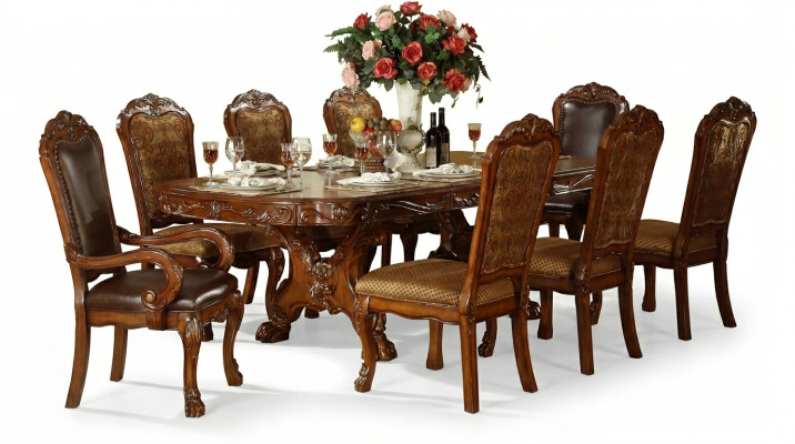 Mesa de comedor real Mesa Mesas Mesa de madera Decoración clásica Rococó Barroco