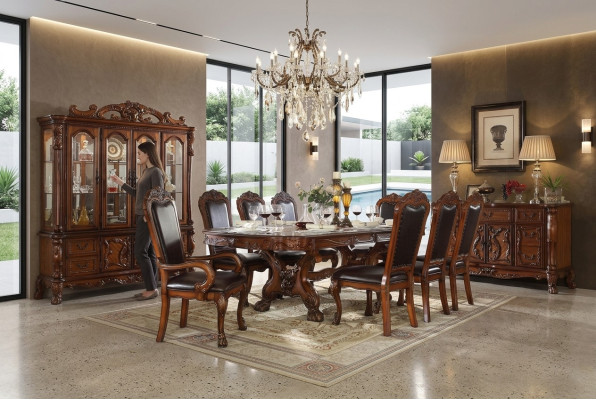 Mesa de comedor Conjunto de mesa de madera de comedor Sala de estar Conjunto de mesas de diseño