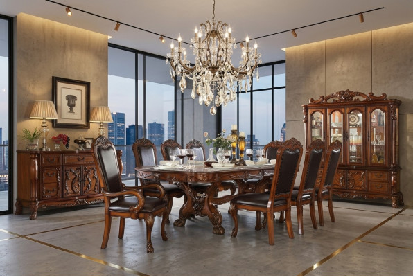Mesa de comedor Conjunto de mesa de madera de comedor Sala de estar Conjunto de mesas de diseño