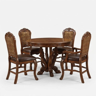 4 sillas de madera auténtica con asiento acolchado, juego de comedor, sillas de comedor.