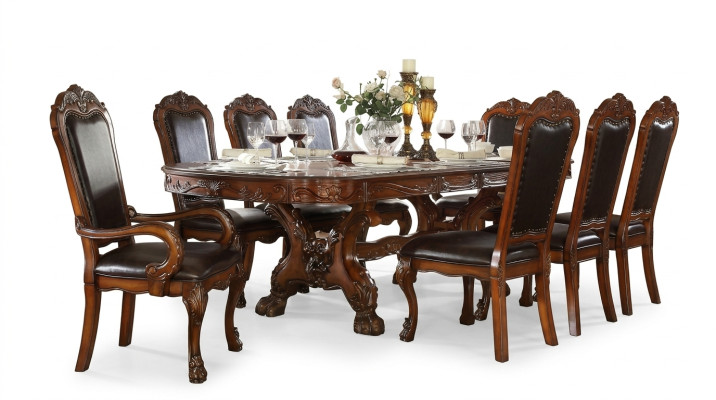 Muebles Mesa 6x Juego de sillas Comedor Conjunto de madera Completo Barroco Rococó