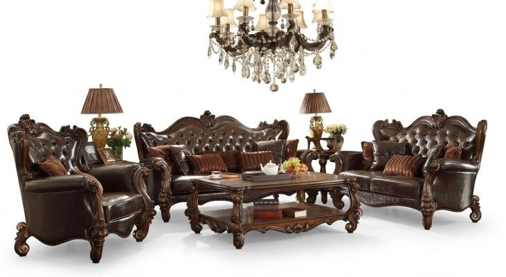 Sofá conjunto de salón Sofás Sofá Conjunto Chesterfield de tres plazas
