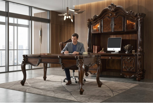 Juego de lujo para la oficina con escritorio + silla + mesa de ordenador
