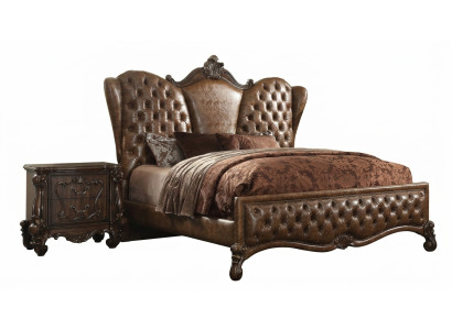 Chesterfield cama 2x mesitas de noche 3 piezas. Juego de muebles Barroco Rococó Set de dormitorio