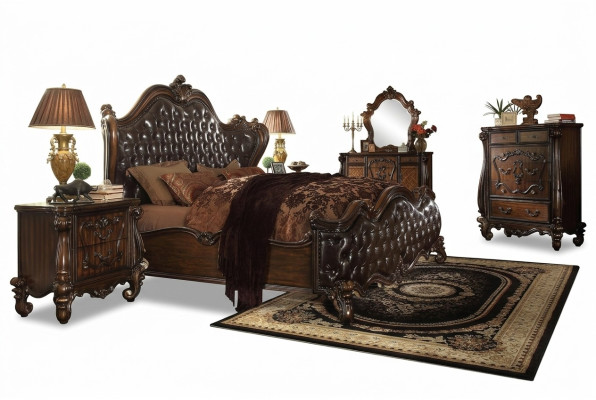 Lujo Clase Conjunto de dormitorio Barroco Rococó Cama Decoración Cama doble Camas