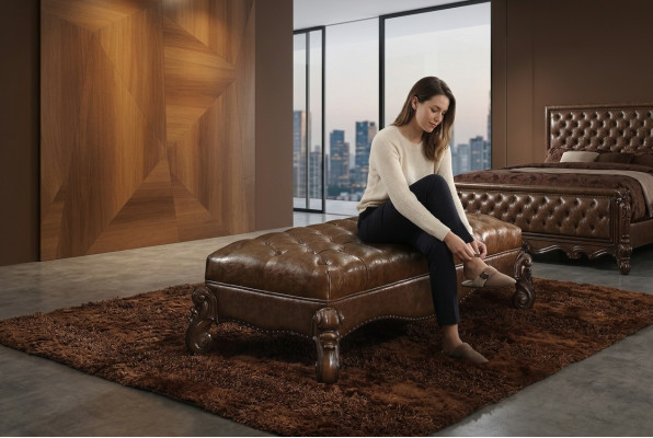Chaiselounge de estilo antiguo sofá tumbona sofá acostado Chaise cuero barroco rococó nuevo