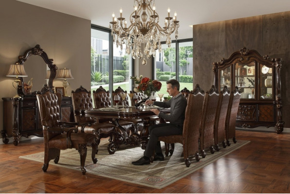 Mesa de comedor Grupo de mesas Comedor Sala de estar Madera Barroco Rococó Mesas