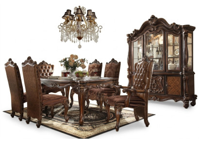 Conjunto de decoración completo Mesa de comedor + 6 sillas Conjunto de comedor Grupo de comedor Mesa de madera
